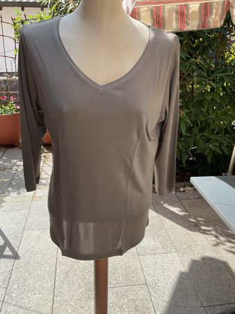 Damen Alkena  100% Seiden Tshirt  L, V-Ausschnitt