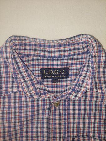 LOGG. Jungenhemd Gr. 122 kariert blau weiss rot