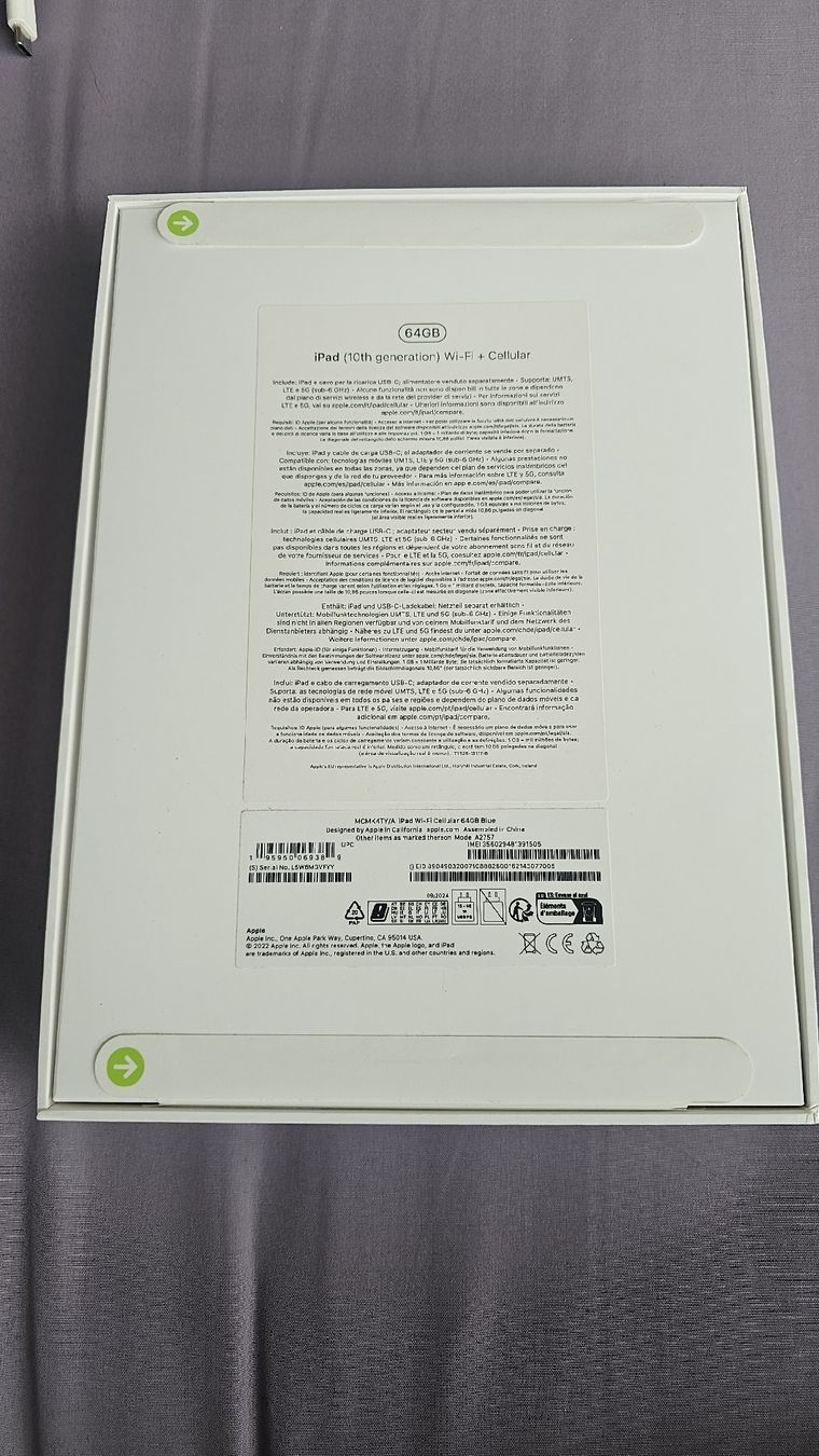 Apple Tablet PC: Ipad (10th generation) Wi-Fi + Cellular 64GB – Nuovo e nell'imballaggio originale da petit-lancy venduto da Obenit