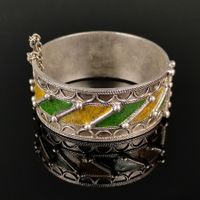Armband Silber mit Emaille, antik
