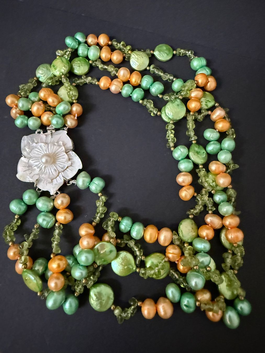 Catenine: Echte Perlen und Peridot Kette – Usato da Spiegel b. Bern venduto da Rogger72 2