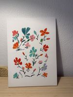 Handgemaltes Blumenbild auf Leinwand  farbenfrohe Wanddeko