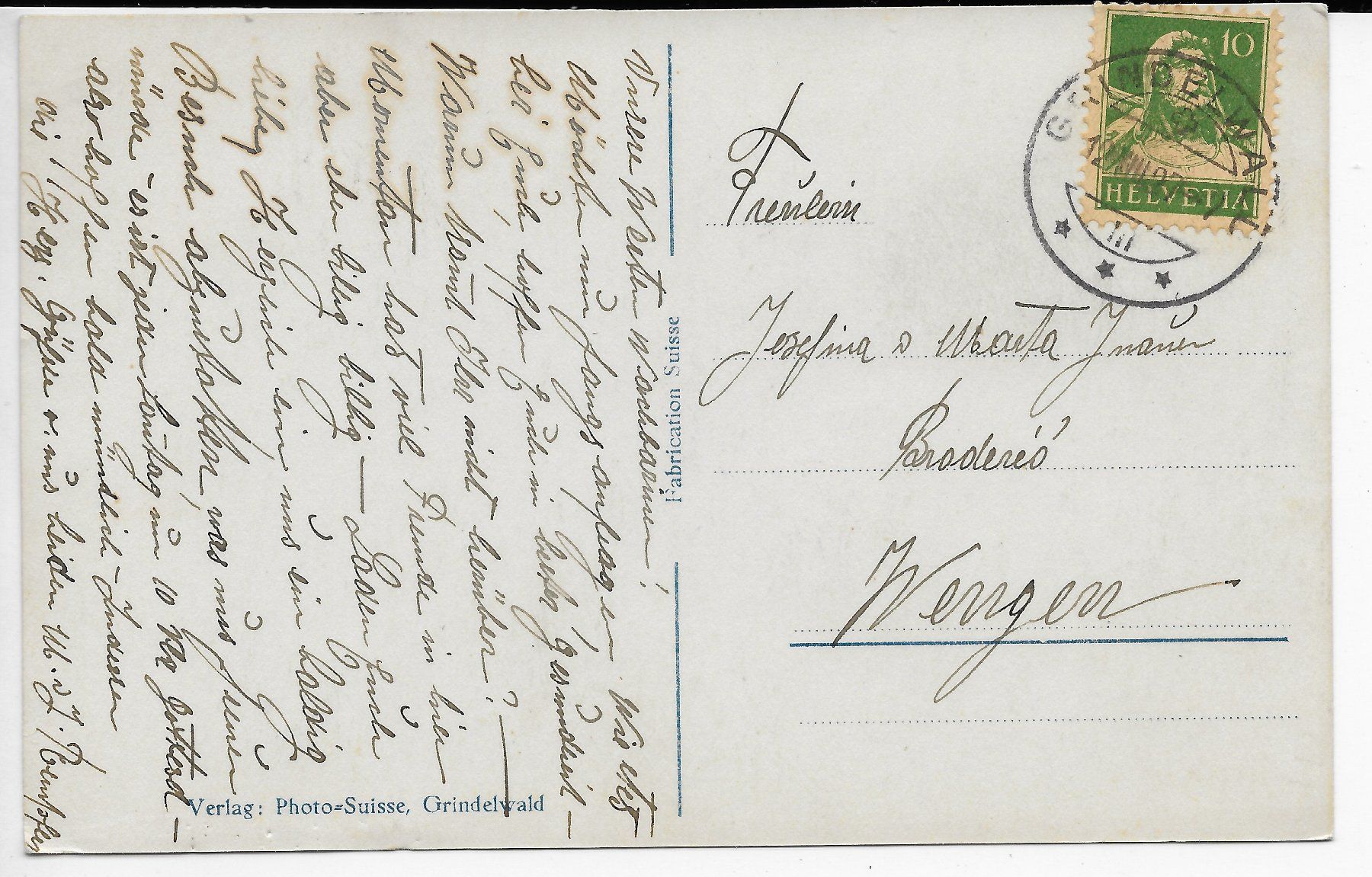 Cartoline postali: Hotel Schweizerhof Grindelwald – Usato da Hefenhofen venduto da Richsalz 1