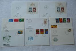 FL 1967 Neuausgaben 6 FDC + 1 Festbeleg