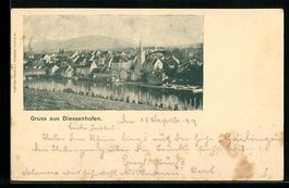 Diessenhofen, Flusspartie mit Ortsanblic