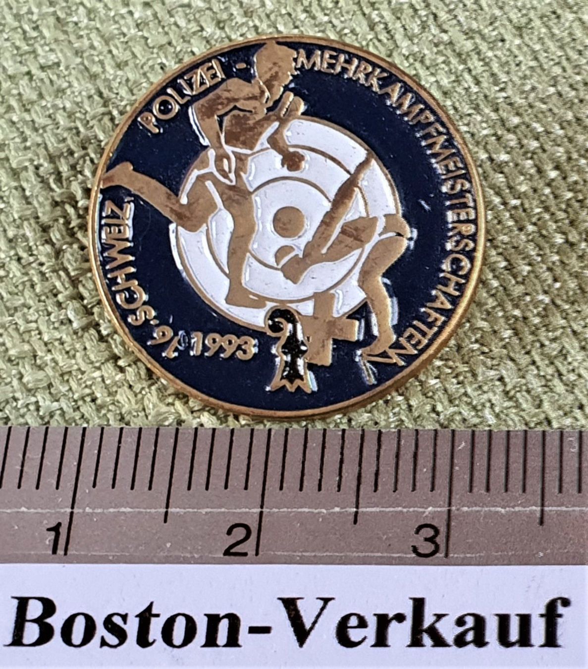Plaketten & Abzeichen: D691 - Pin Polizei Mehrkampf SM Basel 93 – Gebraucht aus Reinach BL von Boston-Verkauf 1