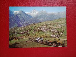 Bürchen Wallis Gesamtansicht mit Bietschhorn