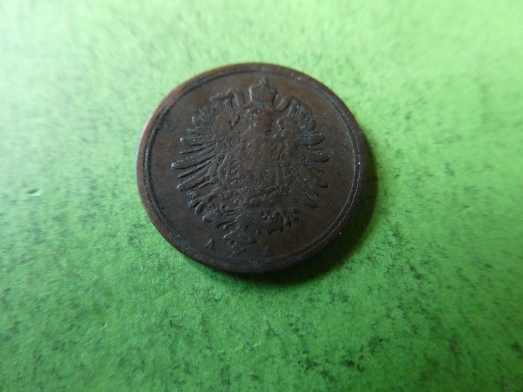 Alle Münzen: Dt. Reich 1874 A, 1 Pfennig – Gebraucht aus Hinterforst von Rohusri 1