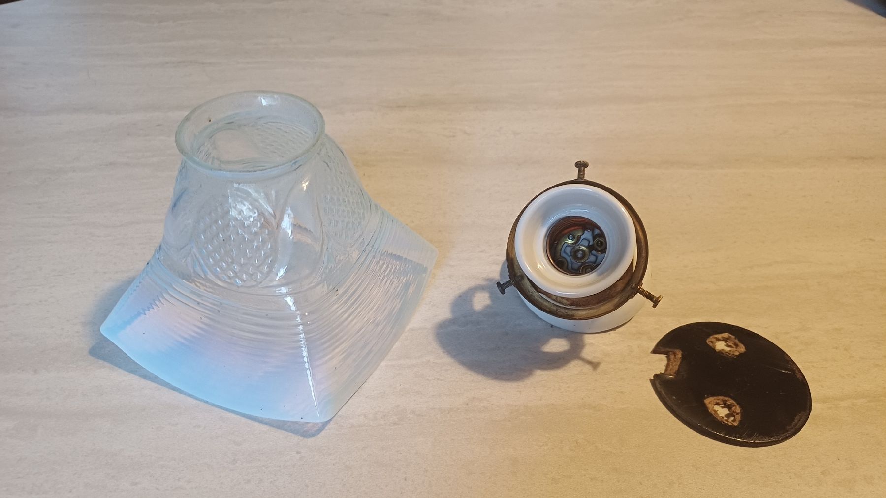Lampade: Schöne Jugendstil Lampe Opalin  – Usato da Flawil venduto da Naphtali 6