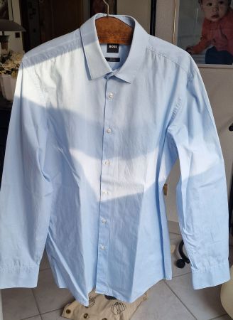Chemise Hugo Boss Bleue Taille L/42 Slim Fit Easy Iron Coton