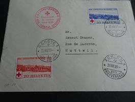 30.VIII.39.; VOL SPECIAL POSTAL; GENEVE - ZÜRICH; SATZ