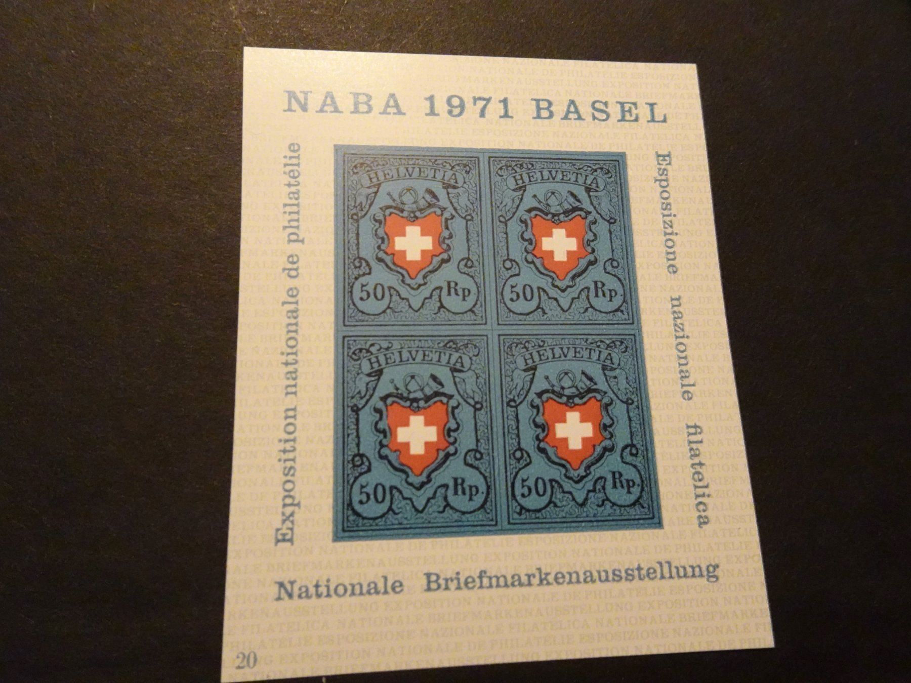 Tutti i francobolli: 1971, BLOCK NABA BASEL; POSTFRISCH – Nuovo (secondo la descrizione) da Eschenbach SG venduto da eDaisy
