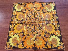 Taschentuch mit Blumenmuster orange braun gebraucht