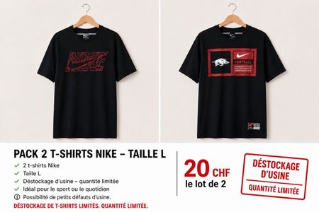 2 T-shirts Nike Taille L ( quantité limitée)