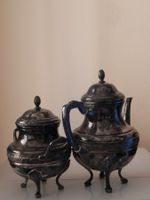 Versilbert Set / Teekanne oder Kaffeekanne mit Zuckerdose
