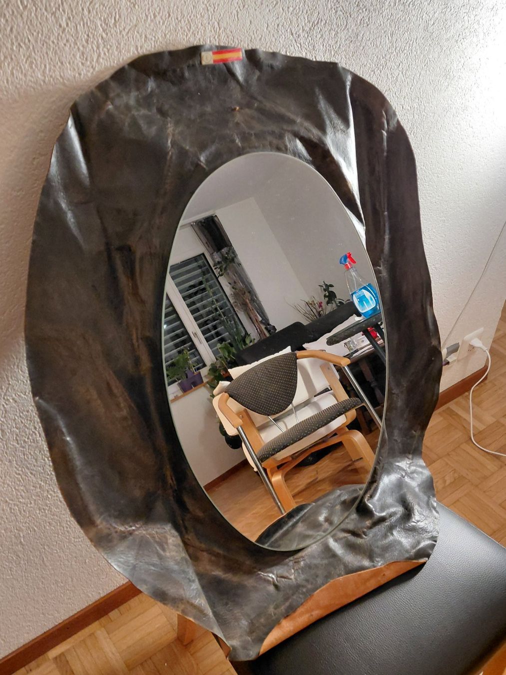 Specchi: Miroir ovale sur cuir – Usato da Moutier venduto da and_2XYT 1