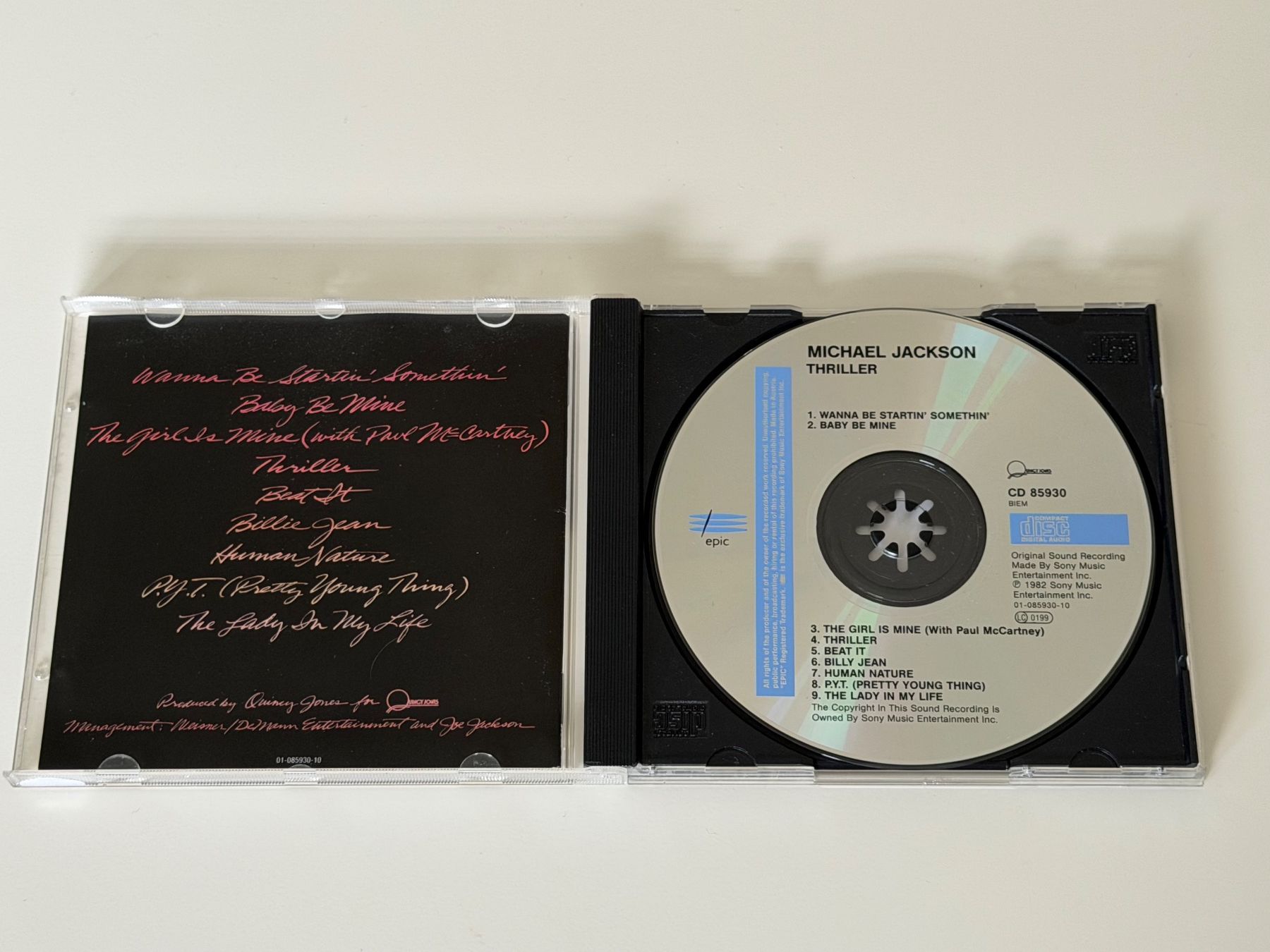 CD: Michael Jackson Thriller Album - Label Epic CD – Usato da Altstätten SG venduto da sheamus 2