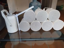 8 Stk. G+M GM-6030 Lautsprecher 2000 Ohm 5 Watt weiss