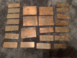 Druckstempel Druckplatten Kupfer