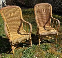 Paire de fauteuils en rotin