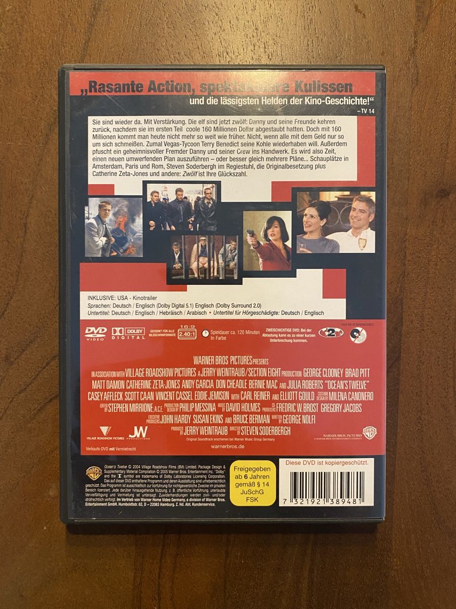 Tutti i DVDs: Ocean's Twelve DVD – Usato da Thunstetten venduto da Virus_33 2