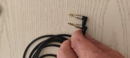 Câble audio 3.5mm jack coudé noi
