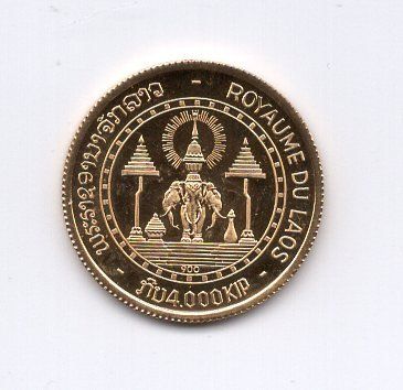 Tutti le monete: (2108) Laos 1971, 4000 KIP, Gold – Usato da Rüthi (Rheintal) venduto da erdnuessli1 1