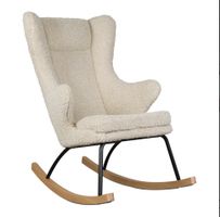 Quax Schaukelstuhl Teddy-Stoff Creme, Top Zustand