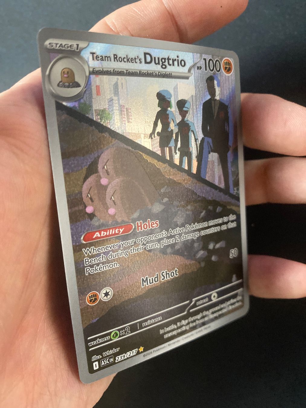 Team Rocket's Dugtrio 239/217 Illustration Rare Ascended Heroes NM/M main image 0
