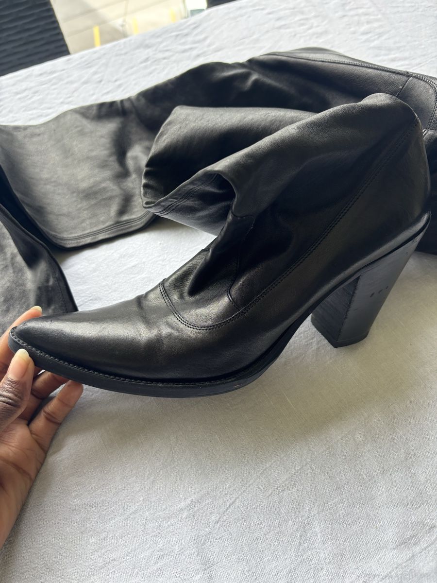 Jil Sander Scarpe da donna: Jil Sander Leder High Knee Stiefel – Usato da Zürich venduto da rit_y22r 2