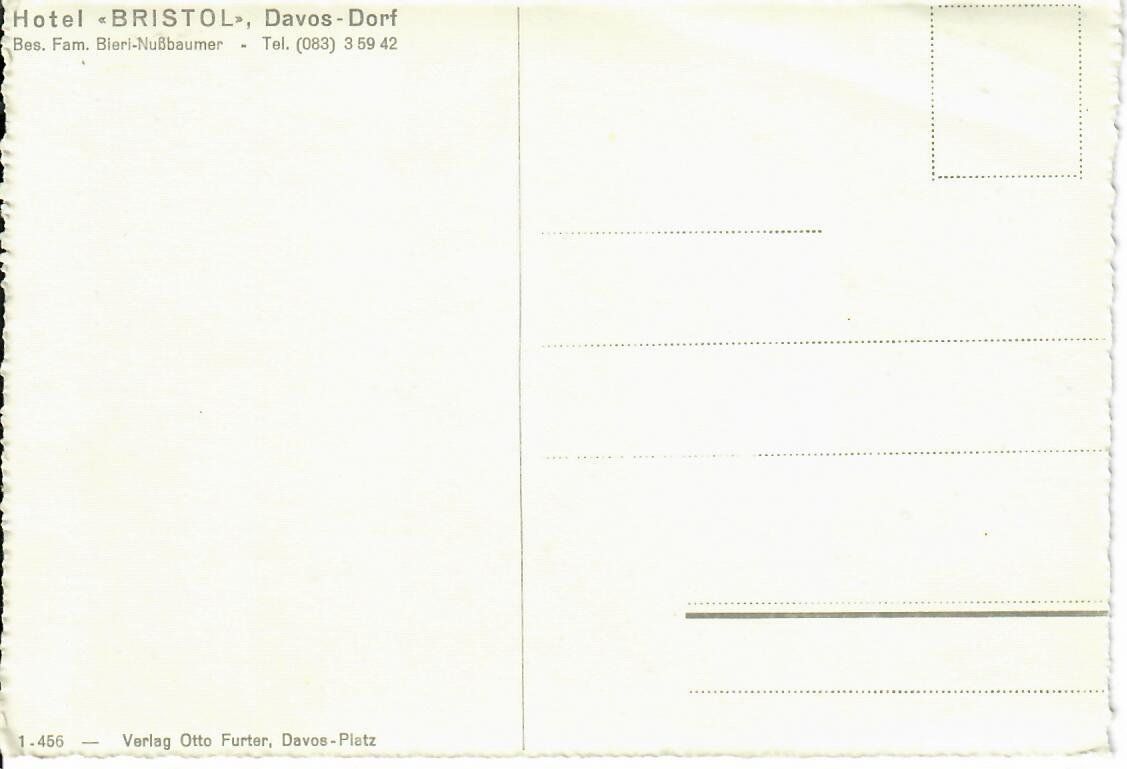Cartoline postali: Hotel Bristol - Davos Dorf – Usato da Hochdorf venduto da Ziegel-16 1