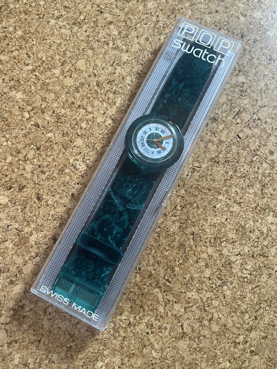 Swatch Uhren: Swatch POP Samtband Petroleum – Gebraucht aus Basel von bellespirit 1