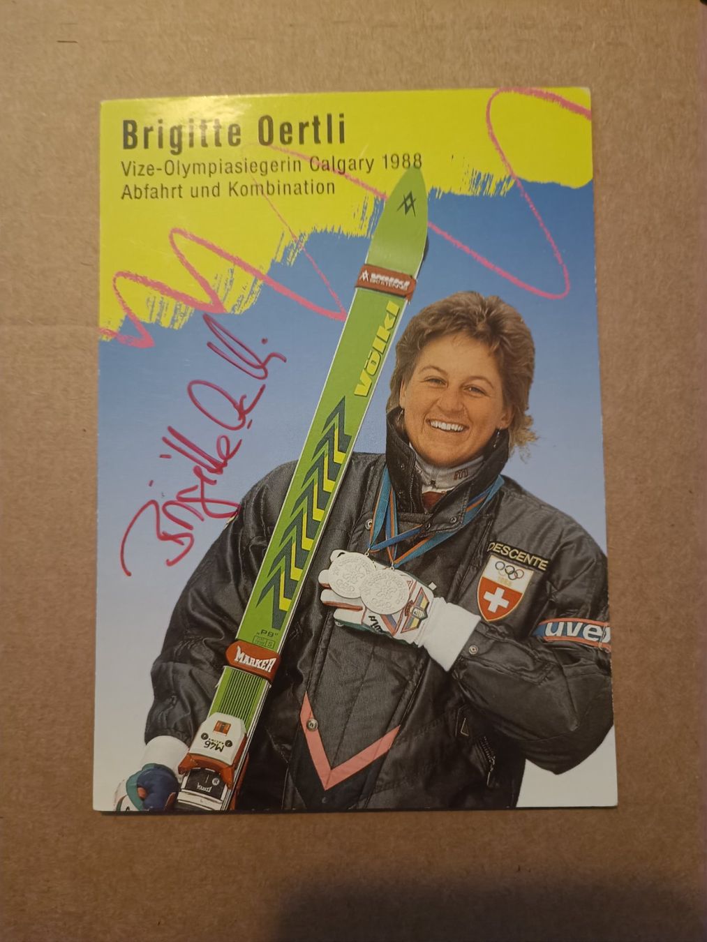 Autografi: Brigitte Oertli - handsignierte alte Karte – Usato da Menziken venduto da Artographs