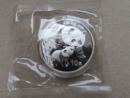 China 10 Yuan Panda Münze 2004/ 1 Unze Silber Original-Folie