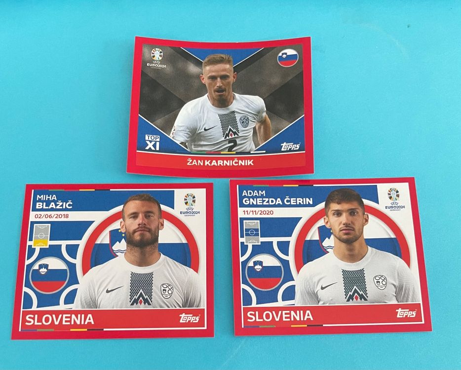 Topps Euro 2024 Sticker SLOVENIEN 3x SVN TOP1, SVN 6, SVN 15 (Gebraucht ...