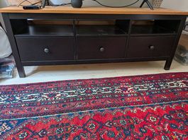 HEMNES TV-Bank, braun schwarz, 148x47x57 cm