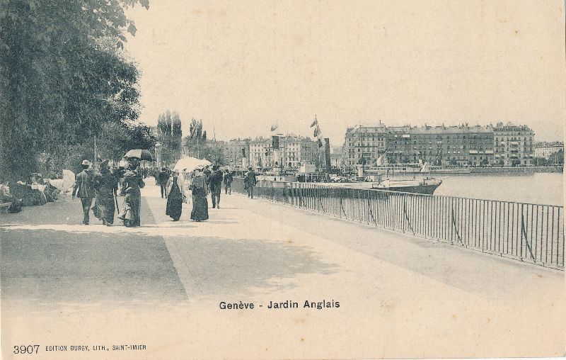 Ansichtskarten: Genève - Jardin Anglais + c1910 – Gebraucht aus Emmenbrücke von teestube