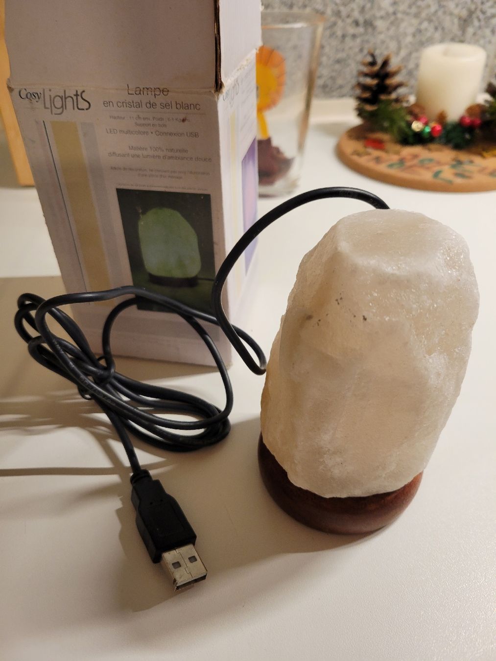 Lampade: Lampe en cristal de sel  LED multicolore – Nuovo e nell'imballaggio originale da Bernex venduto da Dariafr 3
