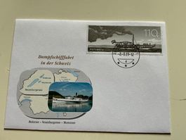 Schweizer Briefmarke: Dampfschifffahrt auf Neuenburgersee!