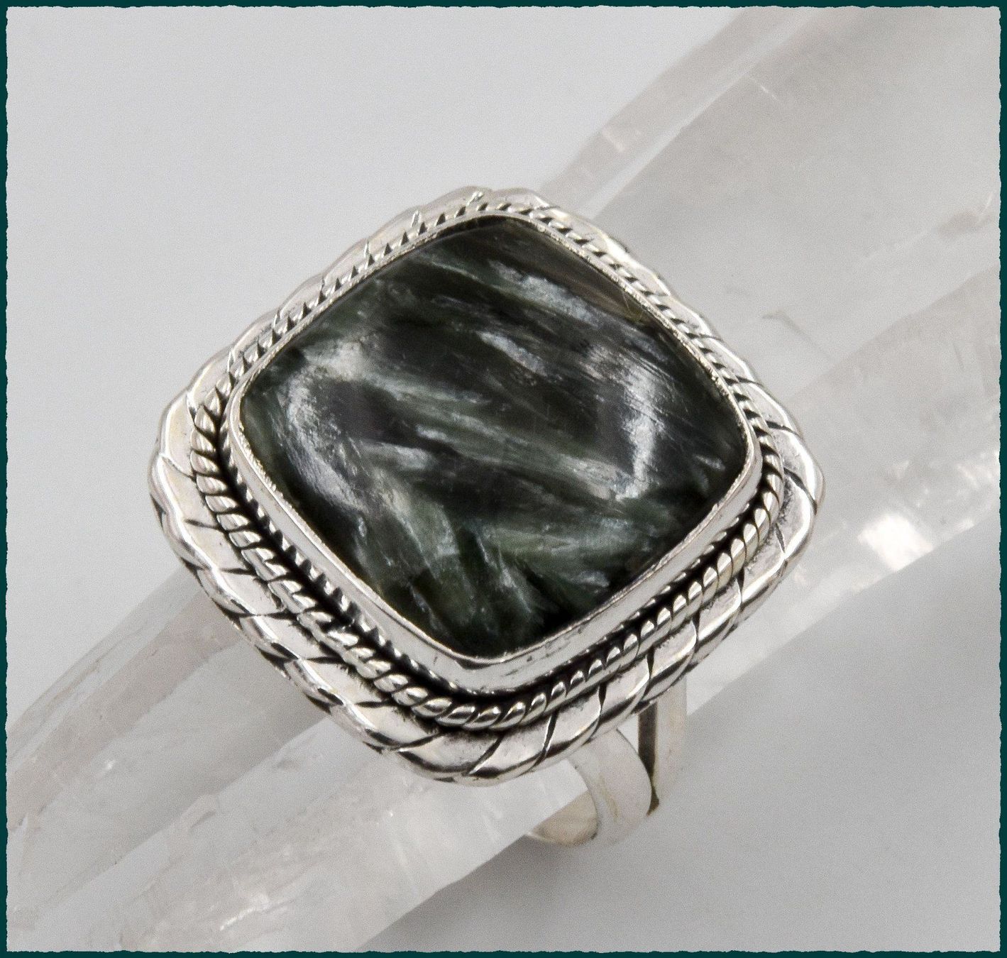 Anelli: SERAPHINITE, Seraphinit Ring 925 Silber – Nuovo e nell'imballaggio originale da Oberglatt ZH venduto da Goldfee1 2