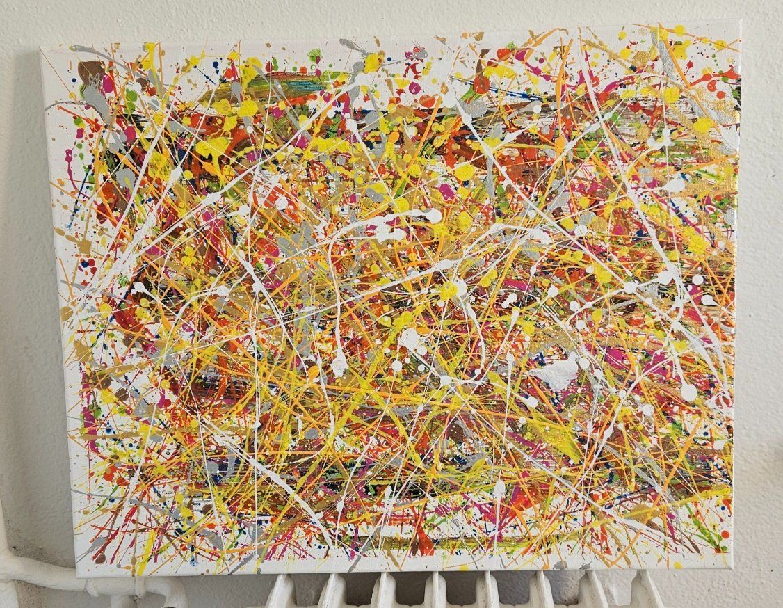 Dipinti: Tableau abstrait style  Jackson Pollock abstrait minimaliste – Nuovo (secondo la descrizione) da Le Locle venduto da fab_c9hh