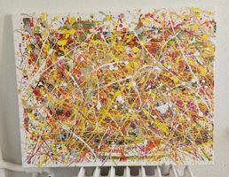 Tableau abstrait style  Jackson Pollock abstrait minimaliste