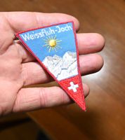 VINTAGE Badge WEISSFLUH JOCH -ST. GALLER STICKEREI h-blau