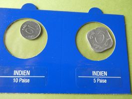 Indien, Set 2 alte unzirkulierte Münzen