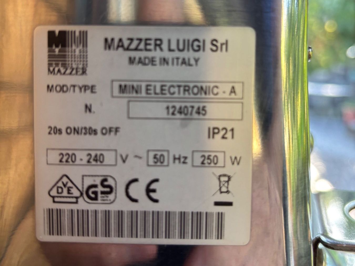 Mazzer Küchengeräte: Kaffeemühle Mazzer Mini Electronic A mit Schublade – Gebraucht aus Bischofszell von rengeler 3