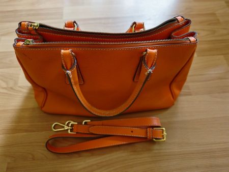 Arfango Firenze Luxus Leder-Handtasche Orange Made in Italy