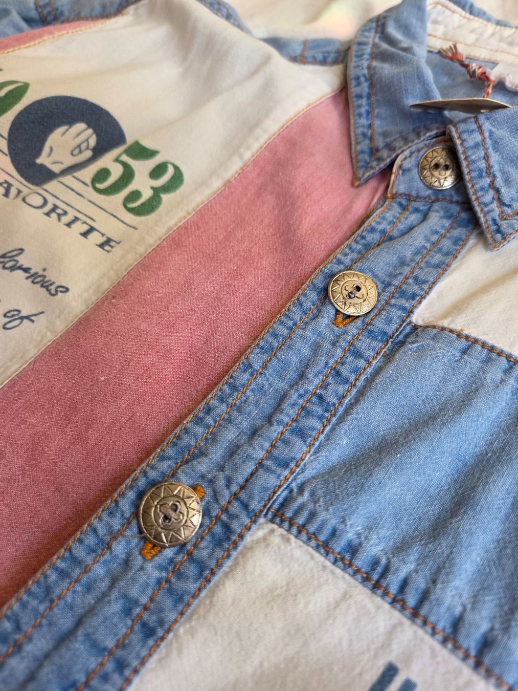 Camicie: 90er Colour-Block Baumwollhemd - M/L – Usato da Bern venduto da -Aniko- 3