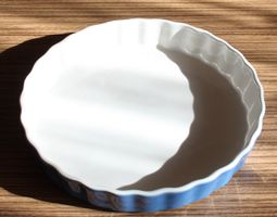 Auflauf - Kuchen - Form  Keramik weiss-blau Ø20cm H3.5cm (2)