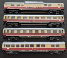 4 alte Märklin H0 TEE-Wagen aus Metall – gebraucht