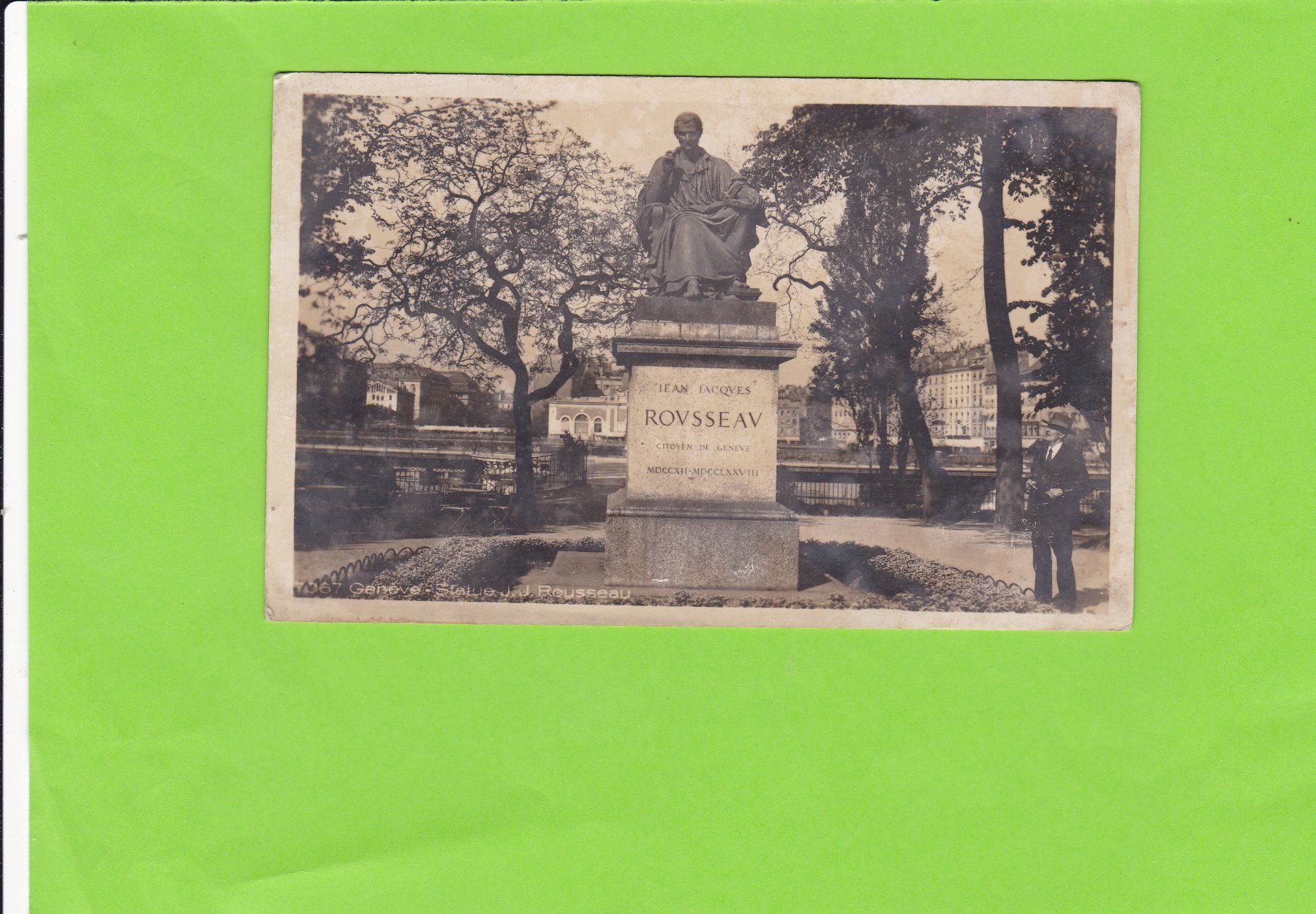 Ansichtskarten: Genève-Statue Rousseau – Gebraucht aus St. Peterzell von neckertal